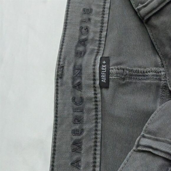 American Eagle 32‎ x 32 Skinny Gray Destroyed Next Level Flex Denim Mens Jeans - Picture 6 of 9
